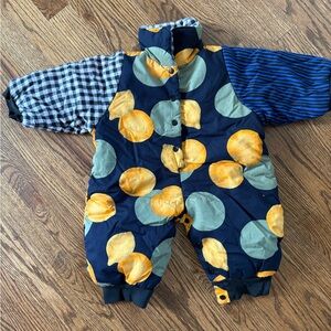 Colorful Baby Snowsuit with Lemon Print